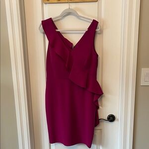 Elegant Asymmetrical Fuchsia Dress